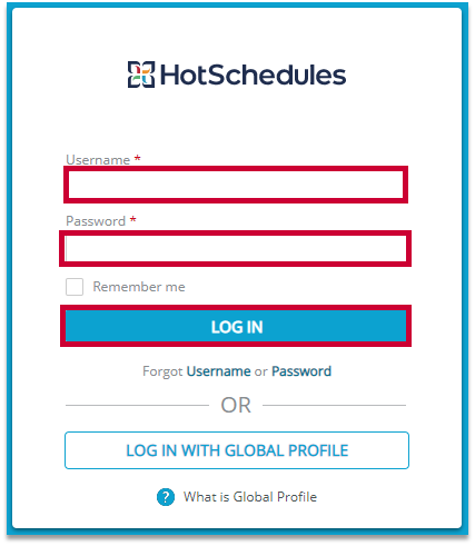 hot schedule sign up