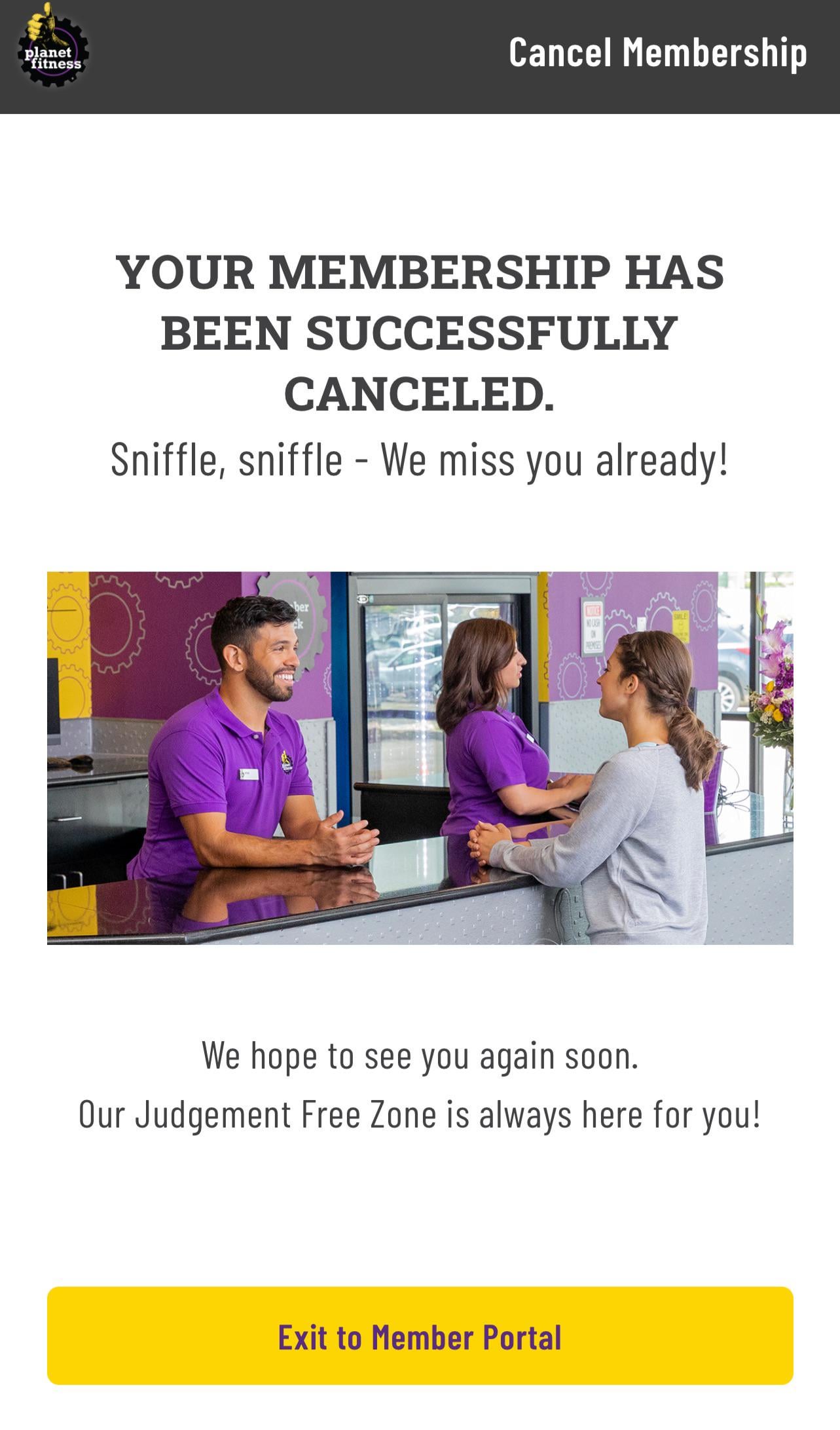 planet fitness membership cancellation online