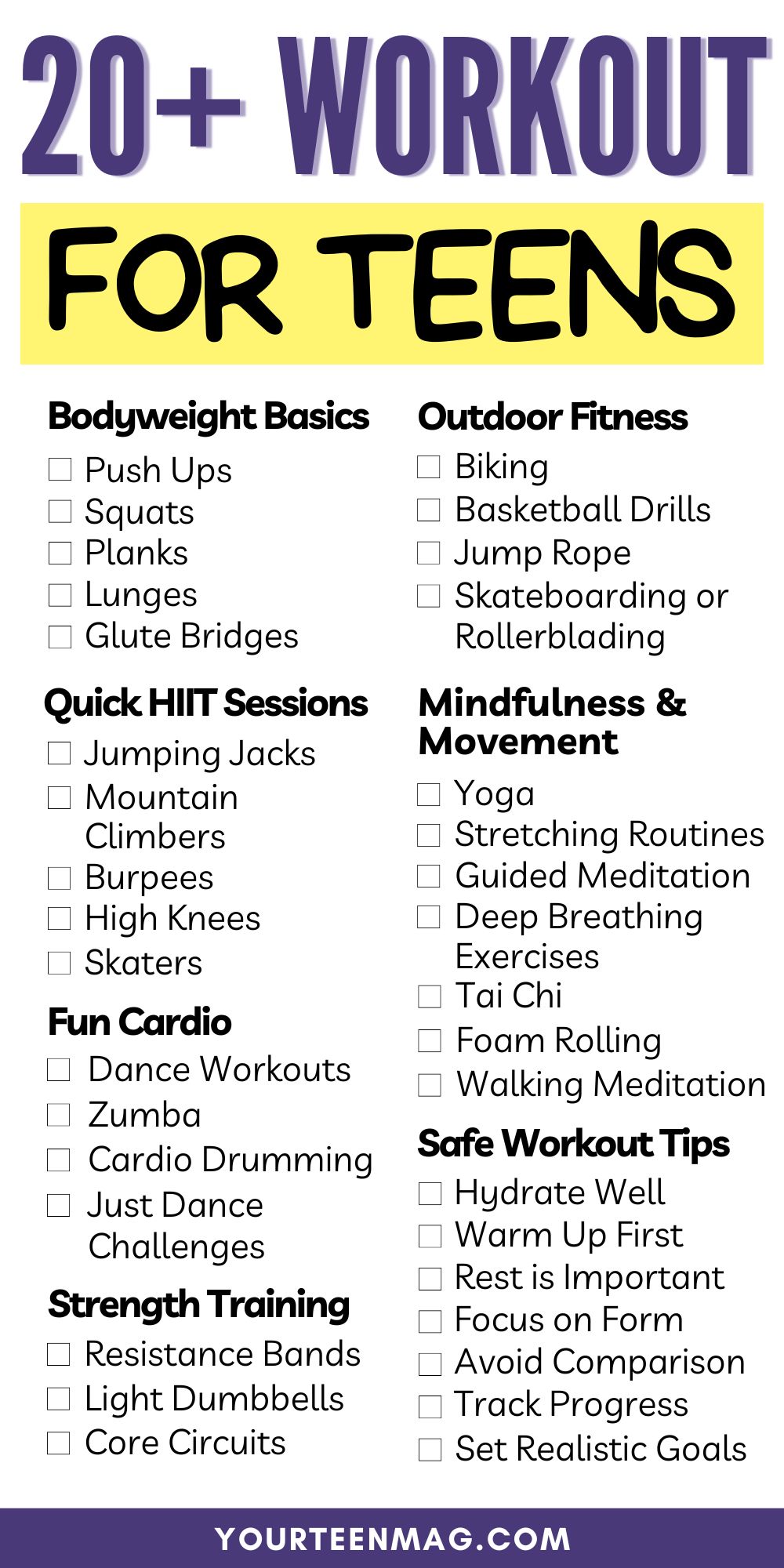 best workout for teens