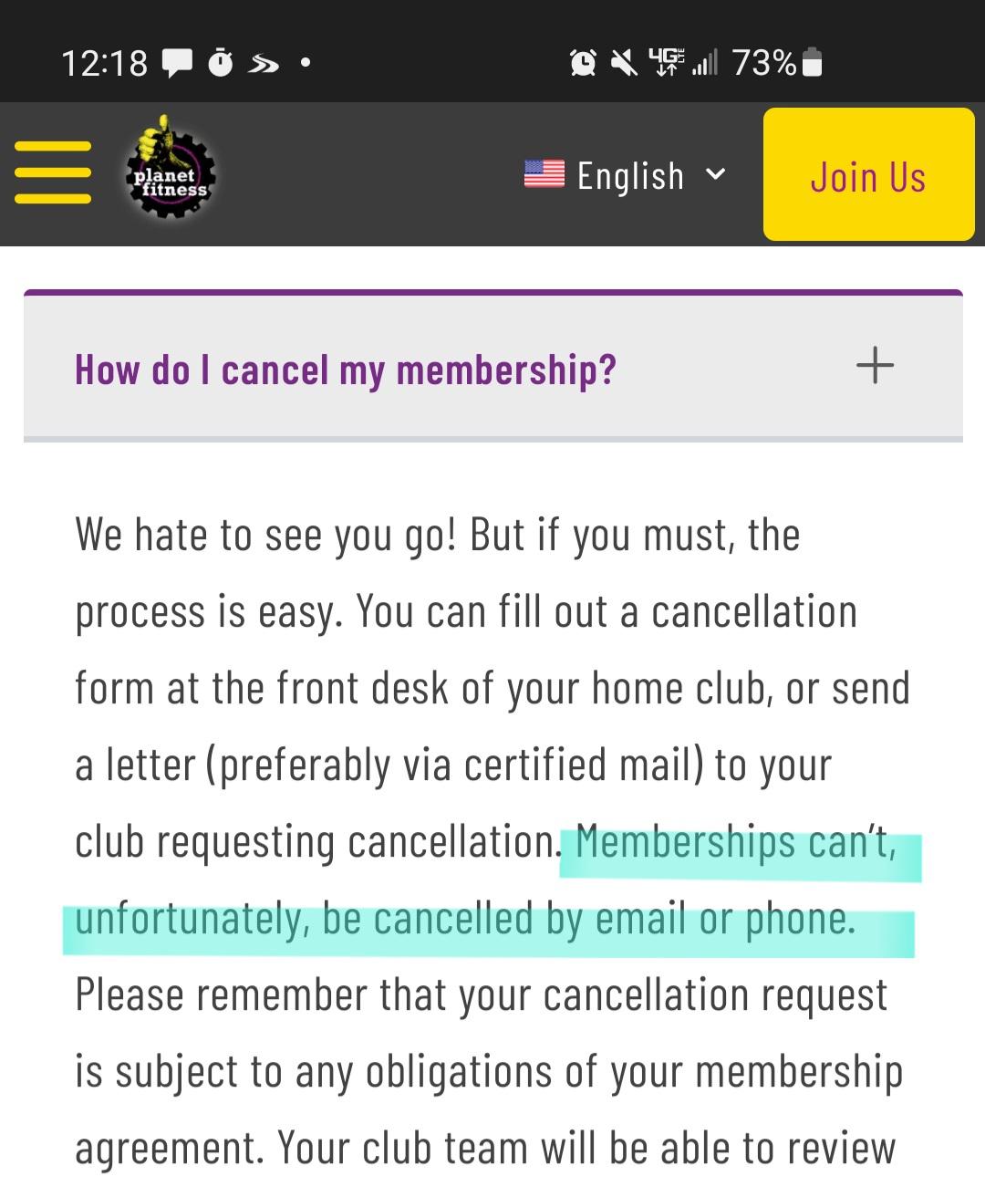 how to cancel my planet fitness