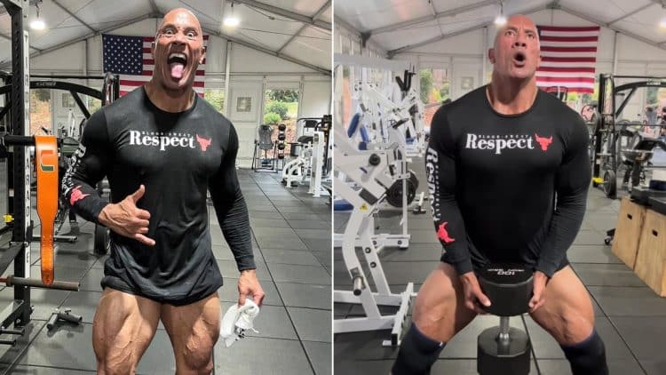 Dwayne "The Rock" Johnson Crushes 5 "Monster Sets" of a Leg Workout