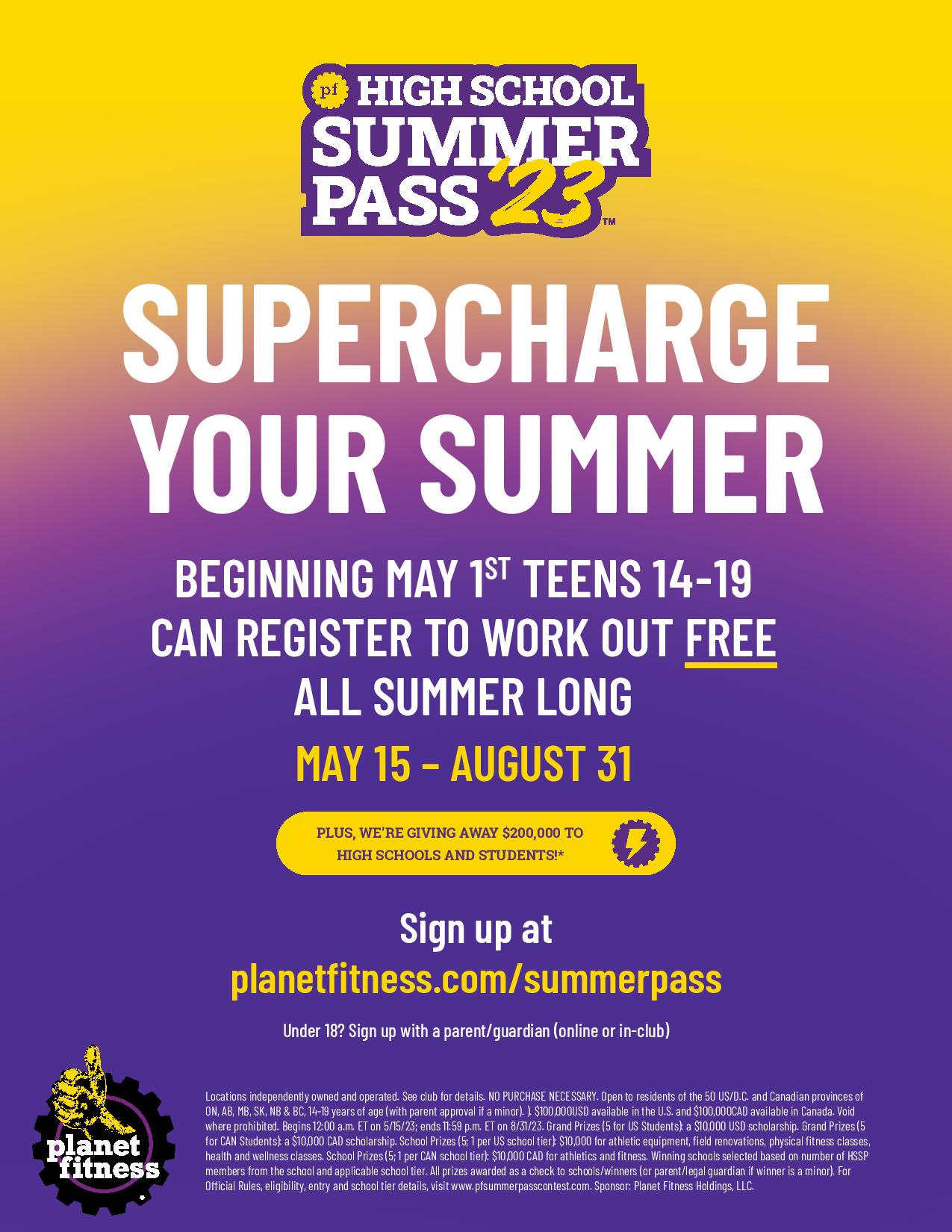 when is planet fitness summer pass