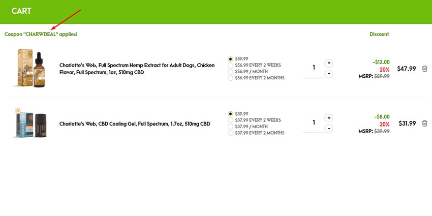 charlotte's web coupon