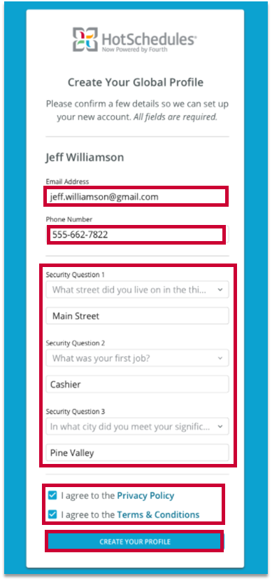 hot schedule sign up