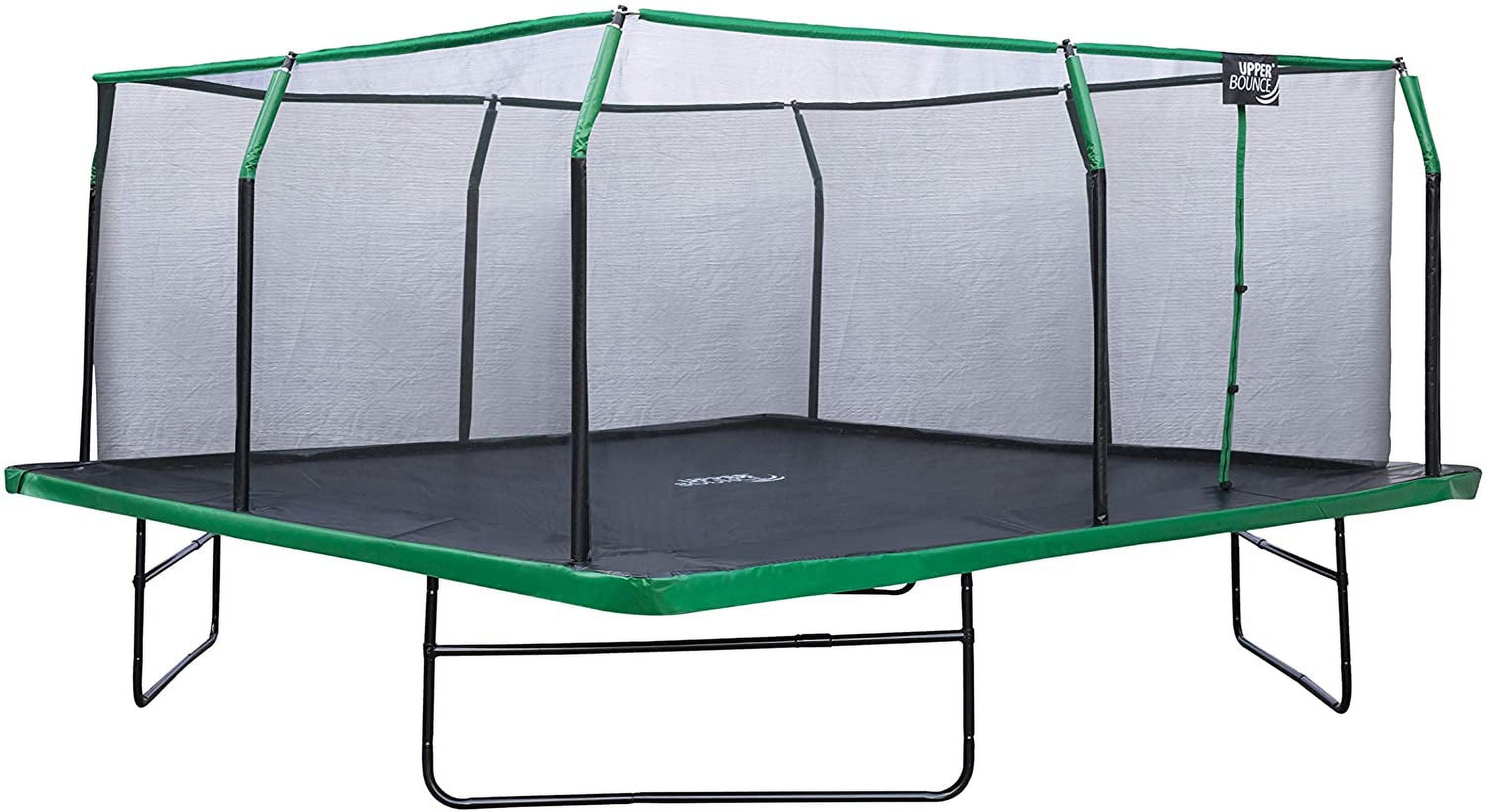 square trampoline with net