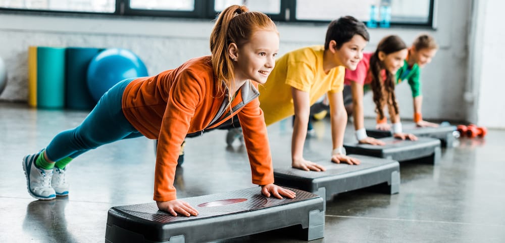 kids working out