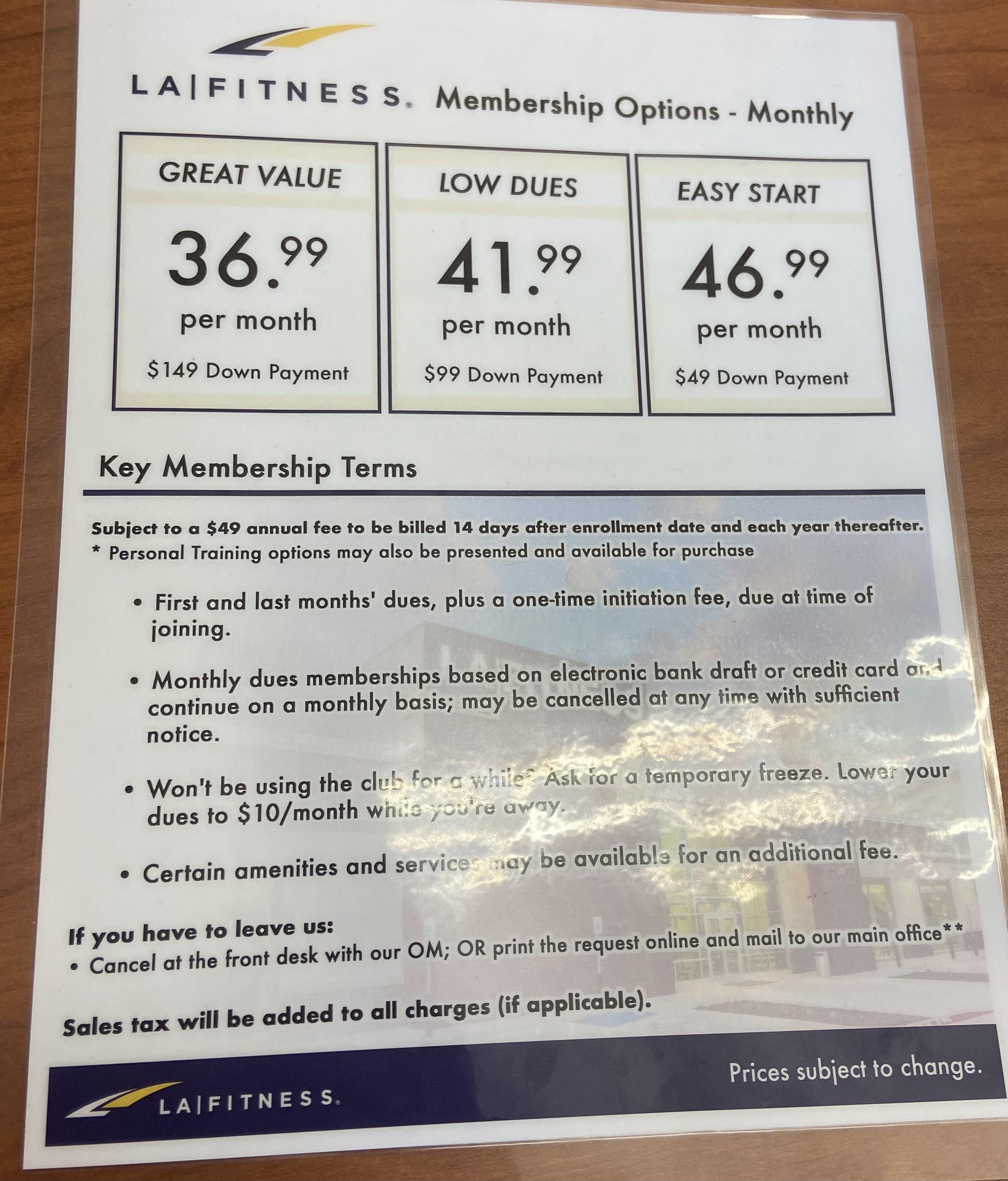 la fitness enrollment