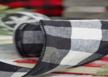 black and white checkered ribbon