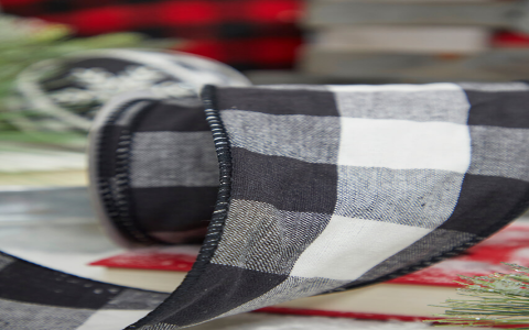 black and white checkered ribbon