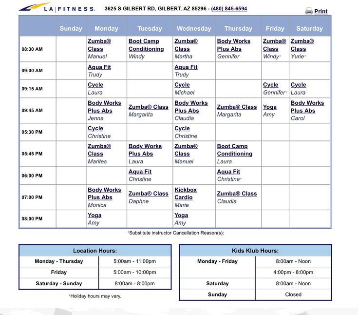 la fitness zumba class schedule