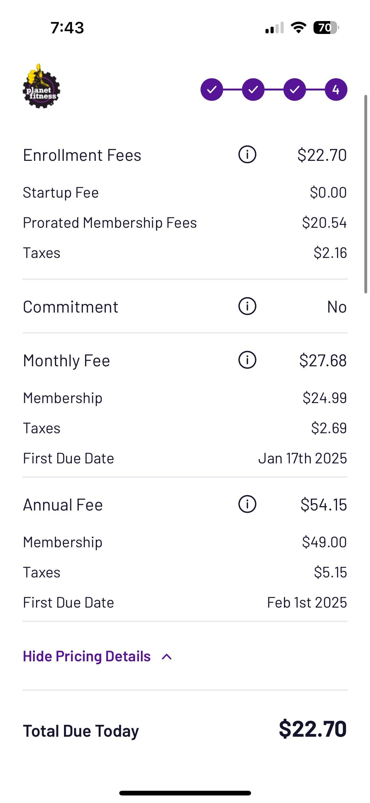 gyms with no startup fee